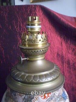 Ancienne lampe à pétrole en bronze & céramique électrifiée XIX Napoléon III