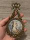 Ancienne Miniature Medaillon Dessin Dame De Xix Eme Napoleon Iii