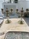 Ancienne Paire Chandeliers Bougeoirs En Bronze Et Marbre Xix Si&egrave;cle Napol&eacute;on Iii