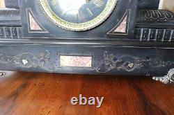 Ancienne pendule borne cheminée en marbre noir NAPOLEON III XIXe 19kgs THIEBLE