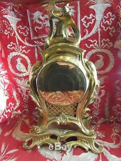 Ancienne pendule cartel bronze XIXe LOUIS XV rocaille mantel clock napoleon III