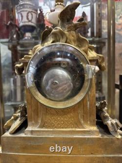 Ancienne pendule en bronze et porcelaine peinte epok XIXe napoleon III