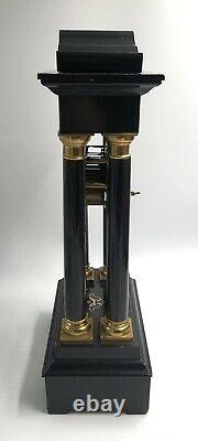 Ancienne pendule portique NAPOLEON III marqueterie XIXe 19TH Fonctionne JAPY