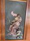 Ancienne Plaque Porcelaine Biscuit Polychrome Bas Relief Fin Xixe Tableau Putti