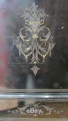 Ancienne visionneuse photo stereoscopique plaque bois noirci XIXe napoleon III