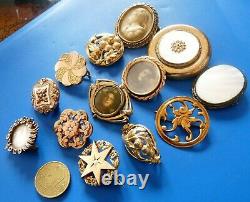 Ancient Antique XIX Jewelry Jewels Lot Bijoux Anciens Napoleon III En Plaque Or