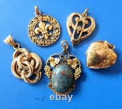 Ancient Antique XIX Jugdenstil Pendants Jewels Lot Bijoux Anciens Napoleon III