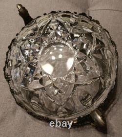 Antique Centre De Table En Cristal Avec Putto XIXe Siècle Style Napoléon III