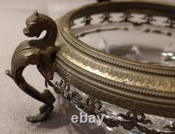 Antique Centre De Table En Cristal Avec Putto XIXe Siècle Style Napoléon III