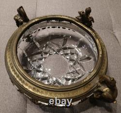 Antique Centre De Table En Cristal Avec Putto XIXe Siècle Style Napoléon III