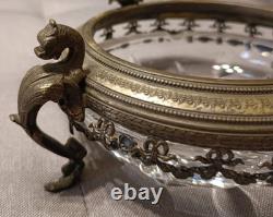 Antique Centre De Table En Cristal Avec Putto XIXe Siècle Style Napoléon III