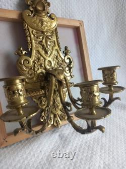 Applique murale ancienne bronze Style Louis XV / Napoléon III XIX Siècle