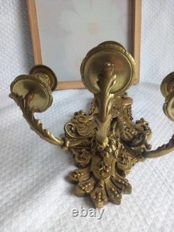 Applique murale ancienne bronze Style Louis XV / Napoléon III XIX Siècle