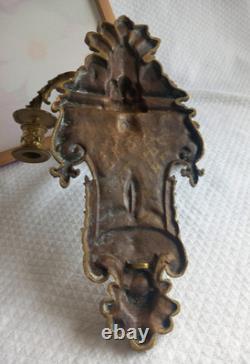 Applique murale ancienne bronze Style Louis XV / Napoléon III XIX Siècle