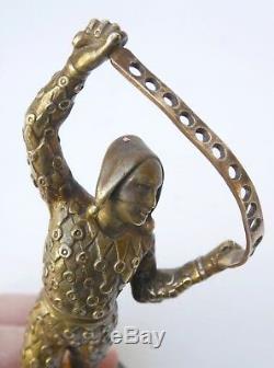 Arlequin, Bronze doré XIXe, Objet dentaire Pique Cure-dents