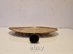Art populaire Grande écumoire en cuivre et fer forgé D. 33 cm Fromage XIX