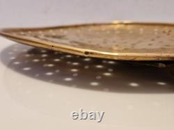 Art populaire Grande écumoire en cuivre et fer forgé D. 33 cm Fromage XIX