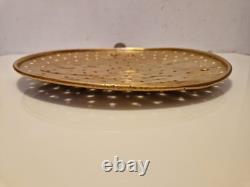 Art populaire Grande écumoire en cuivre et fer forgé D. 33 cm Fromage XIX