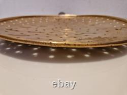 Art populaire Grande écumoire en cuivre et fer forgé D. 33 cm Fromage XIX