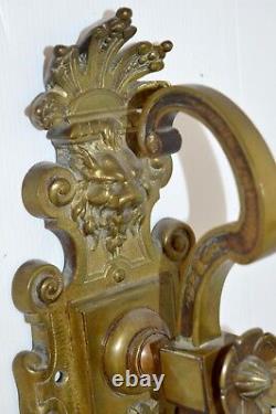 -BELLE APPLIQUE BRONZE DOUBLE NAPOLEON III XIXe déco Tête de LION à électrifier