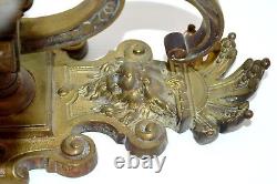 -BELLE APPLIQUE BRONZE DOUBLE NAPOLEON III XIXe déco Tête de LION à électrifier