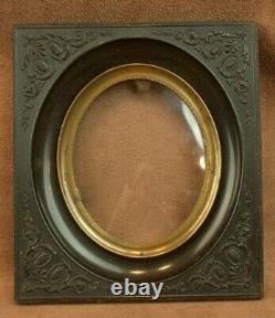 BELLE PAIRE DE CADRE EN EBONITE POUR PHOTO OU MINIATURE XIXe NAPOLEON III