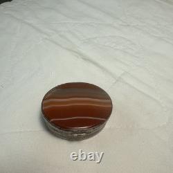 BOITE A Pilule en Agate XIXè Petit Coffret Napoléon III