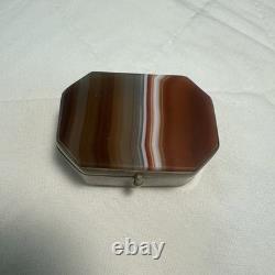 BOITE A Pilule en Agate XIXè Petit Coffret Napoléon III