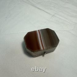BOITE A Pilule en Agate XIXè Petit Coffret Napoléon III