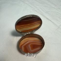 BOITE A Pilule en Agate XIXè Petit Coffret Napoléon III