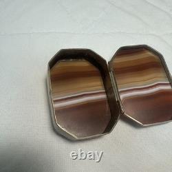 BOITE A Pilule en Agate XIXè Petit Coffret Napoléon III