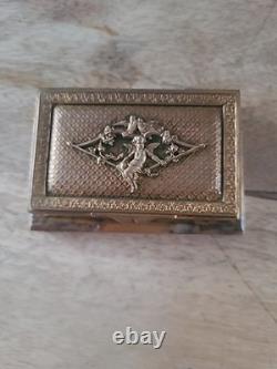 BOITE TIMBRES BRONZE Ange Napoléon III XIXè French Victorian 19thC Sur Marbre