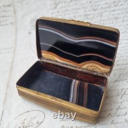 BOITE en Agate XIXè Souvenir Bains St Gervais Coffret Napoléon III