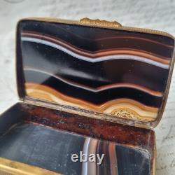 BOITE en Agate XIXè Souvenir Bains St Gervais Coffret Napoléon III