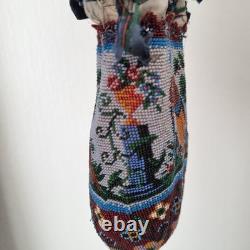 BOURSE AUMONIERE en Perles Milieu XIXè NAPOLEON III Beaded PURSE Mid 19thC