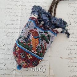 BOURSE AUMONIERE en Perles Milieu XIXè NAPOLEON III Beaded PURSE Mid 19thC BOURSE AUMONIERE en Perles Milieu XIXè NAPOLEON III Beaded PURSE Mid 19thC