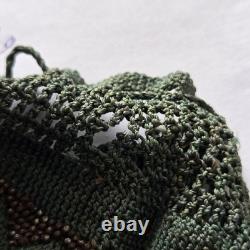 BOURSE SAC XIXè Broderie Perles D'Acier Monogramme AM Réticule Napoléon III
