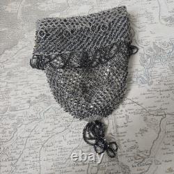 BOURSE SAC XIXè Broderie Perles De Verre Intérieur Peau Réticule Napoléon III