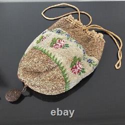 BOURSE Sac en Perles Milieu XIXè NAPOLEON III Beaded PURSE BAG Mid 19thC