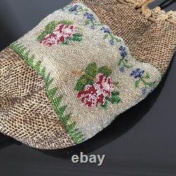 BOURSE Sac en Perles Milieu XIXè NAPOLEON III Beaded PURSE BAG Mid 19thC