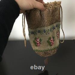 BOURSE Sac en Perles Milieu XIXè NAPOLEON III Beaded PURSE BAG Mid 19thC