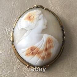 BROCHE Ancienne CAMEE Napoléon III XIXè Victorian Shell CAMEO Brooch 19thC