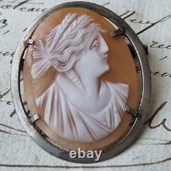 BROCHE Ancienne CAMEE Napoléon III XIXè Victorian Shell CAMEO Brooch 19thC