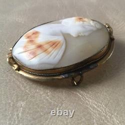 BROCHE Ancienne CAMEE Napoléon III XIXè Victorian Shell CAMEO Brooch 19thC