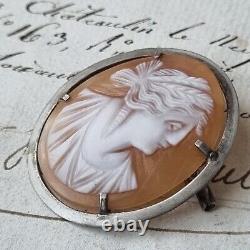 BROCHE Ancienne CAMEE Napoléon III XIXè Victorian Shell CAMEO Brooch 19thC