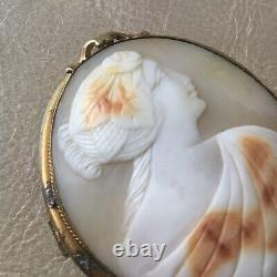 BROCHE Ancienne CAMEE Napoléon III XIXè Victorian Shell CAMEO Brooch 19thC