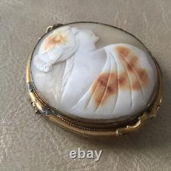 BROCHE Ancienne CAMEE Napoléon III XIXè Victorian Shell CAMEO Brooch 19thC