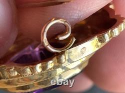 BROCHE NAPOLÉON III en or 18K avec AMETHYSTE XIXé poinçons tete aigle