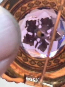 BROCHE NAPOLÉON III en or 18K avec AMETHYSTE XIXé poinçons tete aigle