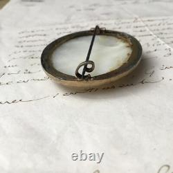 BROCHE XIXè NAPOLEON III ARGENT OISEAU EN NACRE FRENCH VICTORIAN BROOCH 19th C